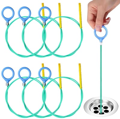 Dailygoods - 6 Stuks Afvoerreinigers met Spiraal voor Eenvoudige Ontstopping