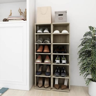 vidaXL - Schoenenkasten - 2 - st - 27,5x27x102 - cm - sonoma - eikenkleurig