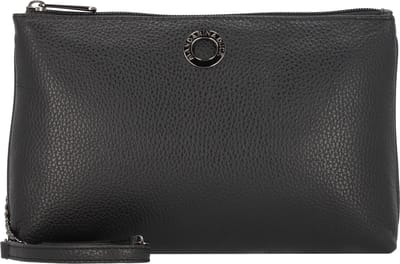 MANDARINA DUCK Leren Schoudertas Mellow Leather Crossover Bag Nero Zwart