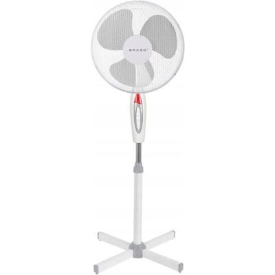 BRASQ Statiefventilator – 40 cm – Wit - In hoogte verstelbaar – 3 snelheden - 40 Watt