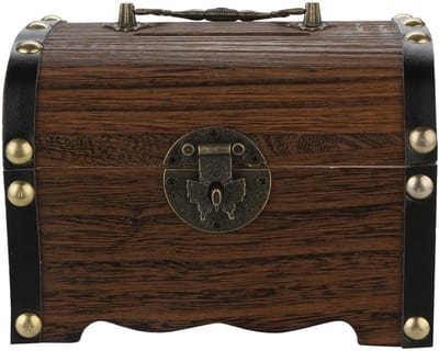 Houten Spaarpot - Schatkist Geld - Geld Besparen - Handgemaakt Met Slot - 15x11x9 cm - Bruin
