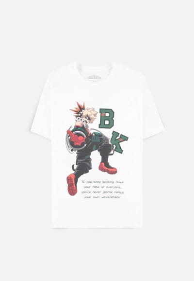 My Hero Academia - Bakugo Quote Heren T-shirt - S - Wit