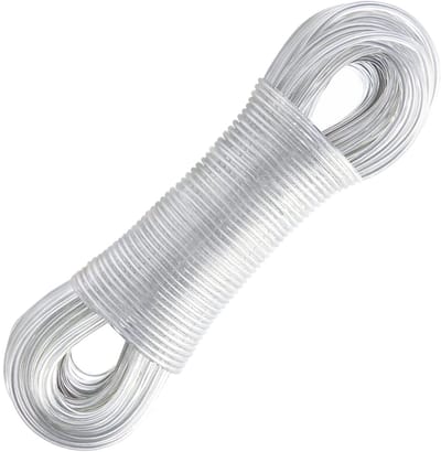 Dailygoods- Waslijn 30 m - Stalen kern - Zware belasting - Roestvrij - Waterdicht - Draagvermogen 220 kg - Wasdraad