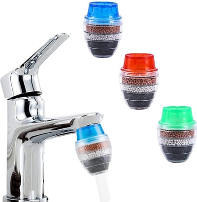 The Olive Tree Water Filter Kraan, Kraan bevestigingsset, water filter voor gootsteen, koolstoffilter, luchtreiniger voor thuis, keuken, badkamer, verwijdert chloor, fluoride, zware metalen en hard water