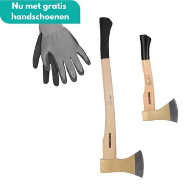 Tuilana ® - COMBIDEAL - Bijlset - Hakbijl - Handbijl + Gratis tuindhandschoenen - Essenhout - Hoogwaardige kwaliteit