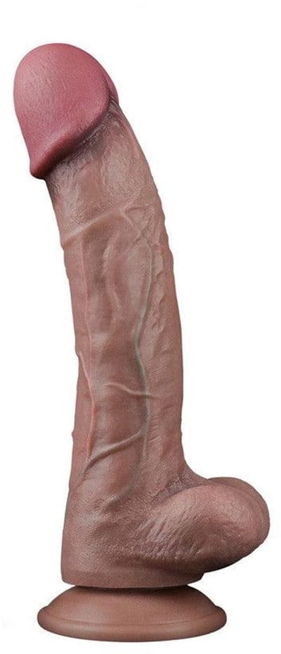 Lovetoy - Realistische XXL Dildo Met Zuignap 26.5 x 4.8 cm - Donkere Huidskleur