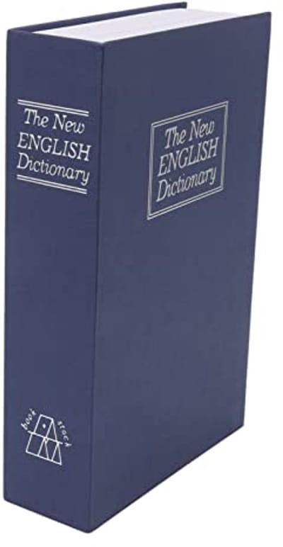 Boekkluis met Slot - Geheime Opberger - Waardevolle Spullen - Imitatie Boek Design - 24 x 16 cm - Blauw