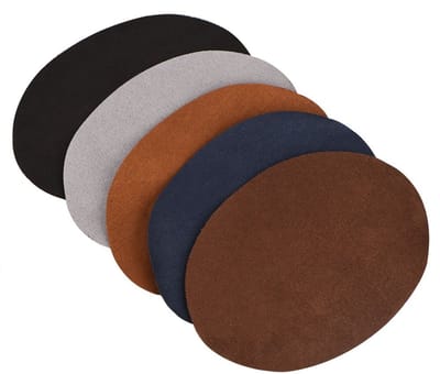 Dailygoods- Elleboogpatches 10 Stuks - Ovaal - PU Leer - Zwart/Lichtgrijs/Donkblauw/Bruin/Donkere Bruin - 9,6 x 12,8 cm - Kledingaccessoires - Reparatiepatches