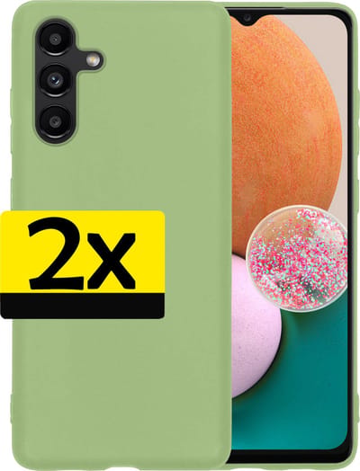 Hoesje - 2 Stuks - Geschikt voor Samsung Galaxy A13 5G - Sterk & Shockproof - Case Siliconen - Back Cover - Telefoon Hoes - Telefoonhoesjes - Groen