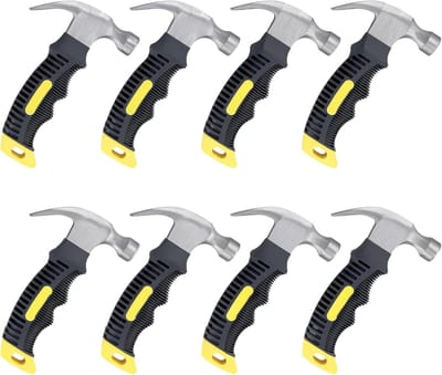 8 Stuks Mini Hamer 8 oz met Antislip Grip, Ideaal voor Houtbewerking en DIY Projecten, Compact en Handzaam