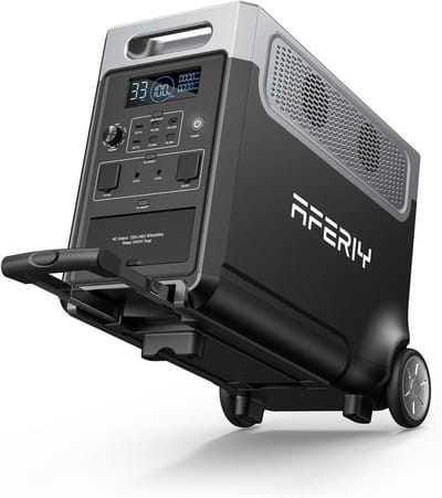 AFERIY P310 3600W Draagbare Powerstation - 3840Wh LiFePO4 Baterij - Snelladen in 1,5u - App-besturing - UPS en Zonnepaneel Compatibel – Ideaal voor Thuis Kantoor en Kamperen