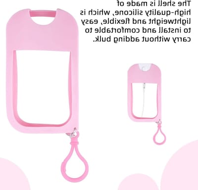 Siliconen draagbare sprayfles met kleurrijke hoes en sleutelhanger voor handdesinfectie, make-up en parfumopslag (Roze)