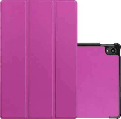 Hoes - Geschikt voor Lenovo Tab P11 Plus - Dun & Stevig - Trifold Bookcase - Hard Cover - Hardcover Book Case - Tablet Hoesje - Paars