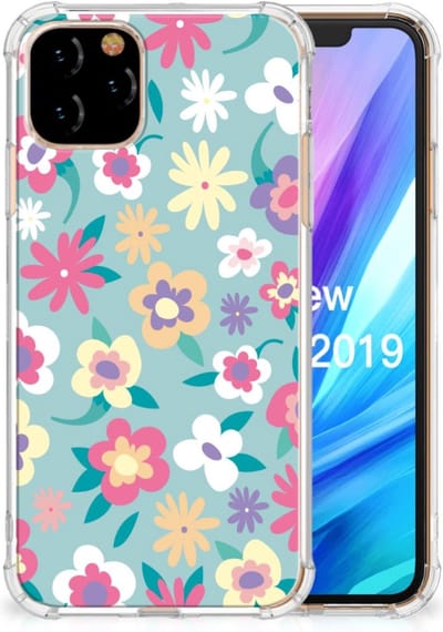 TPU Case Anti-Shock voor Apple iPhone 11 Pro Case Flower Power