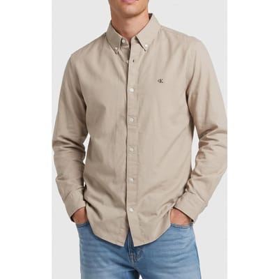 Calvin Klein Ls Solid Oxford Classic Shirt Ancient Marble Taglia: S | Camicie Casual Outlet | Uomo