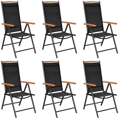 vidaXL - 7-delige - Tuinset - aluminium - zwart