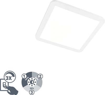 REALITY CAMILLUS - Plafondlamp - Wit - incl. 1x SMD 16 W - Dimbaar met schakelaar - Niet geschikt voor externe dimmer - Wand- en plafondmontage - Badkamerverlichting