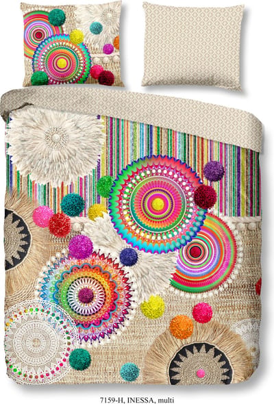 HIP dekbedovertrek mandalas - 2 persoons 200x200/220 cm - Multi - 100% Katoen satijn