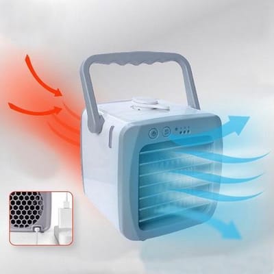 Benson Compacte luchtkoeler en bevochtiger met LED-verlichting - 10 m² - 27 dB - USB-voeding