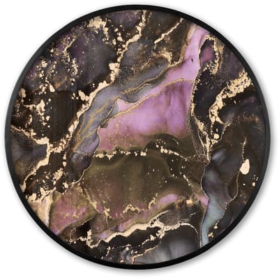 Poster in lijst Rond - Fotolijst 60x60 cm - Posters - Marmer - Gold - Steen - Abstract - Ronde posterlijst zwart - Decoratie - Wanddecoratie woonkamer - Muurdecoratie slaapkamer