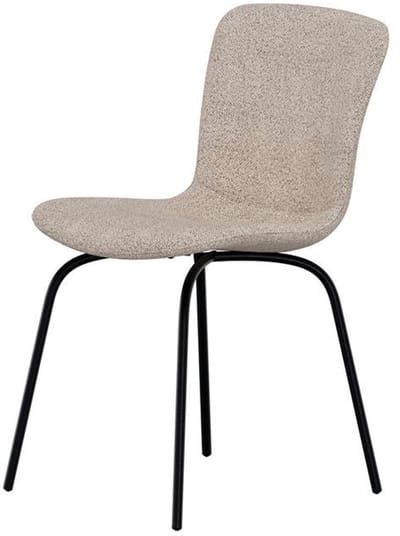 Svea - Brant eetkamerstoelen - zwart/beige bouclé