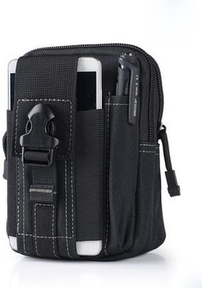 Pless® - Nylon Heuptas Waterdicht - Outdoor Anti-Diefstal Wandel/Sport/Mobiele Telefoon/Smartphone Riem Tas - Zwart