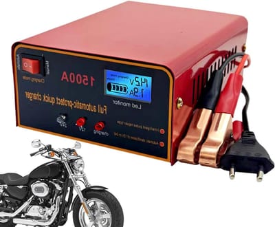 Acculader Compressor - Voertuig Oplader - Accu Onderhoud - Veilig Opladen - 13 x 14 x 13 cm - Zwart