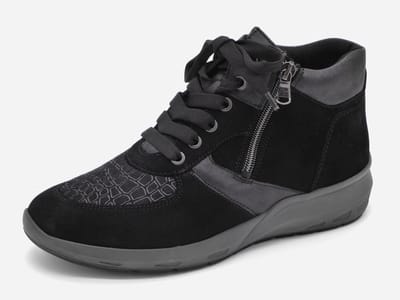Waldläufer Bungeez Dames Enkelboot - 831M80-600-001 Zwart - Wijdte M - Maat 8 (42)