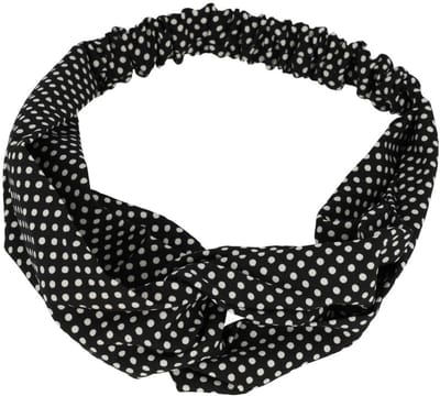Haarsoires Haarband Twist 5cm – Stippenprint – Zwart - Zachte Knoop Hoofdband - Haaraccessoire voor Dames & Meisjes