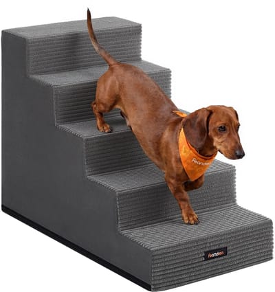 Hondentrap - Met Antislip Treden - Voor Kleine Honden - Loodgrijs - 76 x 40 x 57 cm