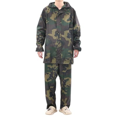 vidaXL - Regenpak - 2-delig - met - capuchon - (heren - / - camouflage - / - maat - XL)