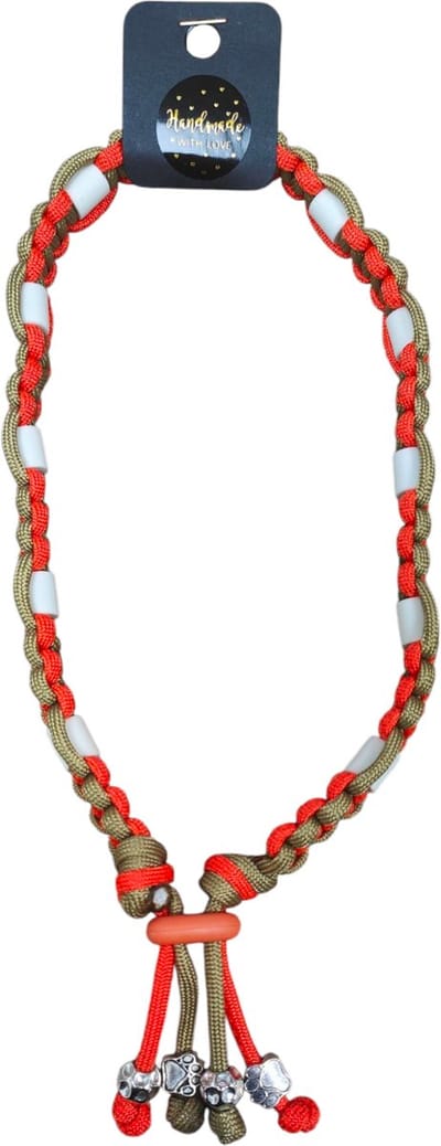 Anti-vlooien en tekenband beige/oranje nekomtrek 60 cm