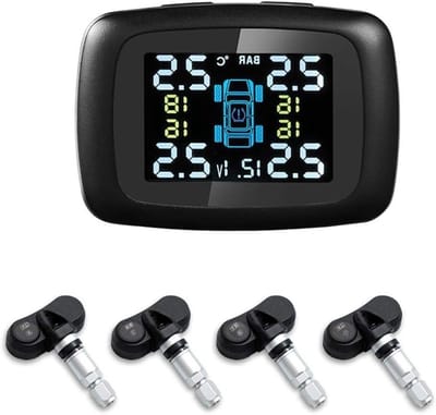 Intelligente TPMS Bandenspanning Monitor voor 12V Auto - LCD Schermen - 4 Sensoren - Voertuig Accessoire.