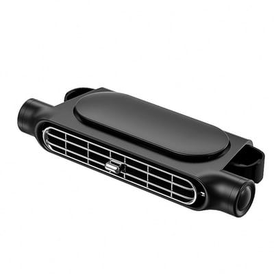 QTTVBTNA -Auto ventilator-auto ventilator cooling-auto aircooler-Autoventilator met verstelbare luchtuitlaat-Mini draagbare achterbankkoelventilator-Stille hoofdsteun-nekventilator voor alle auto's - 3000 mAh - Zwart
