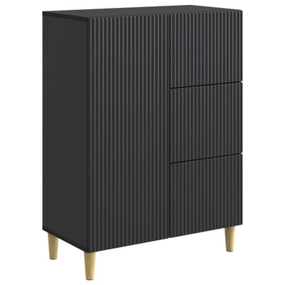 vidaXL - Dressoir - met - lade - Zwart - 66 - x - 34,5 - x - 90 - cm - Bewerkt - hout