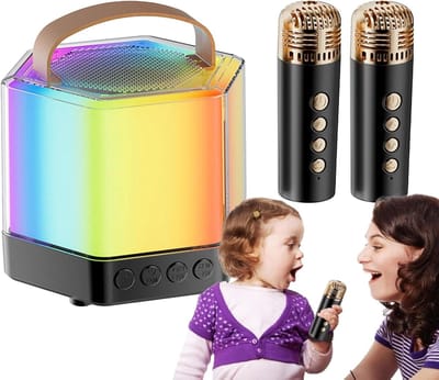 Karaoke Machine - Zing Installatie - Feesten Muziek - Met 2 microfoons - 12 x 12 x 12 cm - Zwart