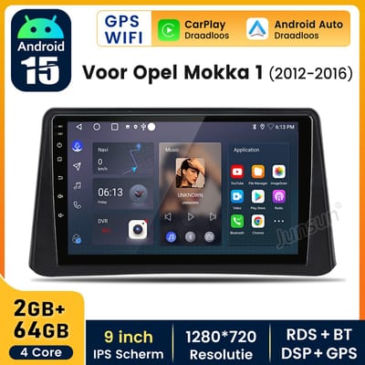 Hexinex Quad-Core autoradio Geschikt voor Opel Mokka 2012-2016 - Draadloos CarPlay, Android Auto, multimediaspeler, 2GB+64GB