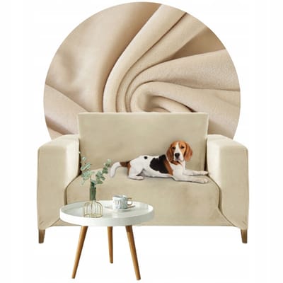 Crème fluwelen hoes voor 1 persoon. bank 90-140 cm