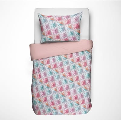 Dekbed-Discounter - Fresh and Co Kids Dekbedovertrek 140 x 200 cm - Verkoelend Katoen - Korte instopstrook - Wassen op 40 graden - Inclusief 1 kussensloop - Paper Stars