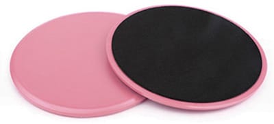 QTTVBTNA - 2 Stuks Fitness Glijschijven - Dubbelzijdige Sliders voor Thuis & Reizen - Geschikt voor Core, Yoga & Full Body Workout - Eenvoudig te Gebruiken en Opbergen - 17.5 cm - Roze