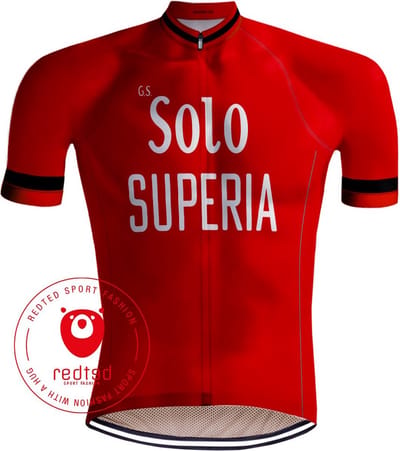 Retro Wielershirt Solo Superia Rood - REDTED - S