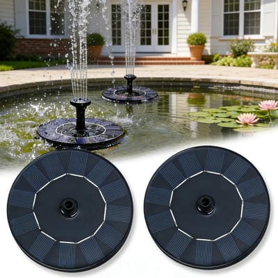 Dailygoods- Fontein op Zonne-energie - 2 Stuks - 8 Sproei-effecten - Duurzaam Polysilicium - Waterpomp voor Tuin/Vijver - Weerbestendig