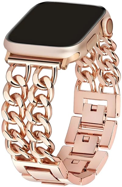 Innerlight® Lara - Gevlochten Stalen band geschikt voor Apple watch - 38/40/41mm - Rose Goud - Stalen bandje geschikt voor Apple Watch - Geschikt als Apple watch bandje voor Series 1/2/3/4/5/6/7/8/9/10/11/SE/Ultra/Ultra 2