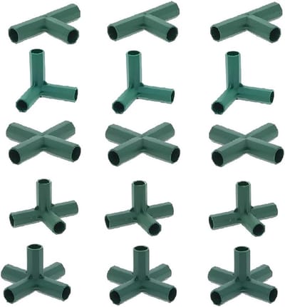 15 Stuks Kweekhuis Frame Connectoren, 16mm Tuin Framework Cages Hoek Connectoren voor Druiven Trellis en Tuinieren