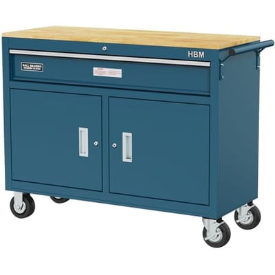 HBM verrijdbare gereedschapswagen, werkbank, 117 cm, blauw