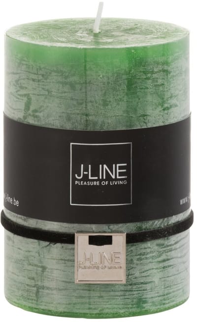 J-Line cilinderkaars - lichtgroen - medium - 39U - 6 stuks