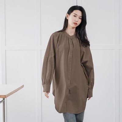 Herfst Dames Overhemdjurk Puur Katoen Losse Casual Lange Overhemd Dameskleding L gray