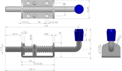RVS Trekgrendel 12 mm