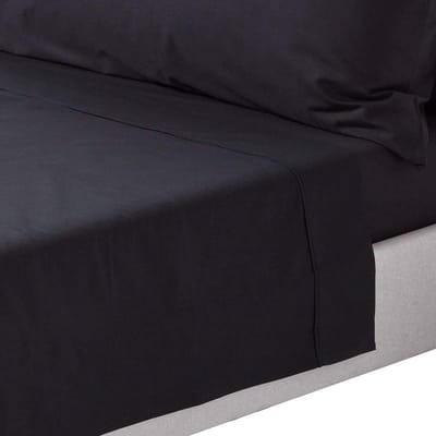 Homescapes Laken 230x260 cm – Zwart – 100% Egyptisch Perkal Katoen – 200 Draaddichtheid