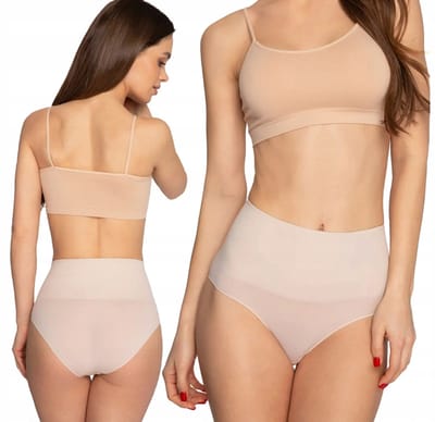 GATTA - Hoge Taille - Maat S - Dames Slip - Light Nude / Beige - Taille - Naadloze - Comfort Ondergoed - Slipje - (1 Stuks)